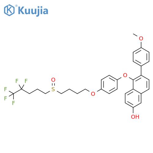 2-Naphthalenol, 6-(4-methoxyphenyl)-5-[4-[4-[(4,4,5,5,5-pentafluoropentyl)sulfinyl]butoxy]phenoxy]- structure