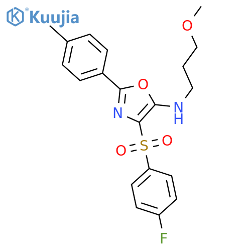 4-(4-fluorobenzenesulfonyl)-N-(3-methoxypropyl)-2-(4-methylphenyl)-1,3-oxazol-5-amine structure