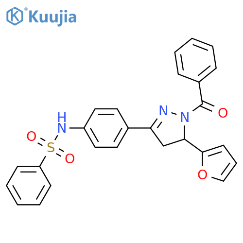 N-{4-1-benzoyl-5-(furan-2-yl)-4,5-dihydro-1H-pyrazol-3-ylphenyl}benzenesulfonamide structure