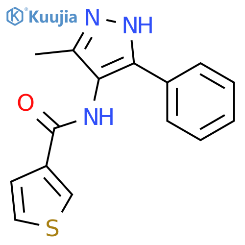 3-Thiophenecarboxamide, N-(3-methyl-5-phenyl-1H-pyrazol-4-yl)- structure