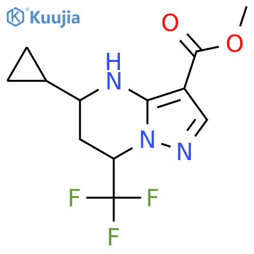 methyl 5-cyclopropyl-7-(trifluoromethyl)-4H,5H,6H,7H-pyrazolo1,5-apyrimidine-3-carboxylate structure