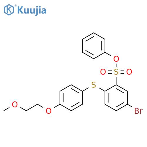 Benzenesulfonic acid, 5-bromo-2-[[4-(2-methoxyethoxy)phenyl]thio]-,phenyl ester structure