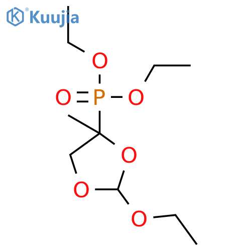 Phosphonic acid, (2-ethoxy-4-methyl-1,3-dioxolan-4-yl)-, diethyl ester structure
