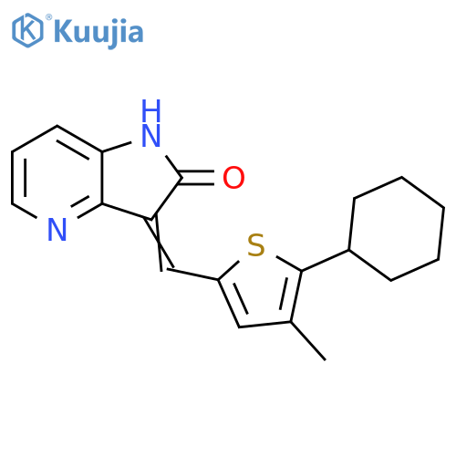 2H-Pyrrolo[3,2-b]pyridin-2-one, 3-[(5-cyclohexyl-4-methyl-2-thienyl)methylene]-1,3-dihydro- structure