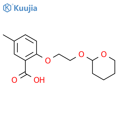 Benzoic acid, 5-methyl-2-[2-[(tetrahydro-2H-pyran-2-yl)oxy]ethoxy]- structure