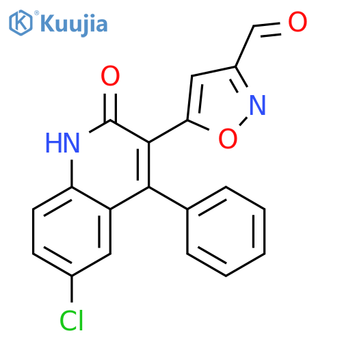 3-Isoxazolecarboxaldehyde,5-(6-chloro-1,2-dihydro-2-oxo-4-phenyl-3-quinolinyl)- structure