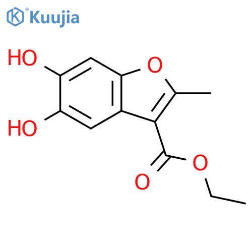 Ethyl 5,6-dihydroxy-2-methyl-1-benzofuran-3-carboxylate structure