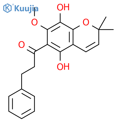 1-(5,8-Dihydroxy-7-methoxy-2,2-dimethyl-2H-1-benzopyran-6-yl)-3-phenylpropan-1-one structure