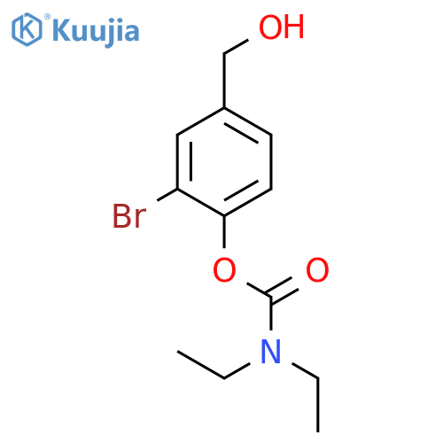 CARBAMIC ACID, DIETHYL-, 2-BROMO-4-(HYDROXYMETHYL)PHENYL ESTER structure
