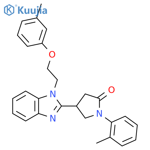 4-{1-2-(3-methylphenoxy)ethyl-1H-1,3-benzodiazol-2-yl}-1-(2-methylphenyl)pyrrolidin-2-one structure