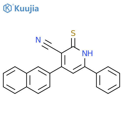 3-Pyridinecarbonitrile, 1,2-dihydro-4-(2-naphthalenyl)-6-phenyl-2-thioxo- structure