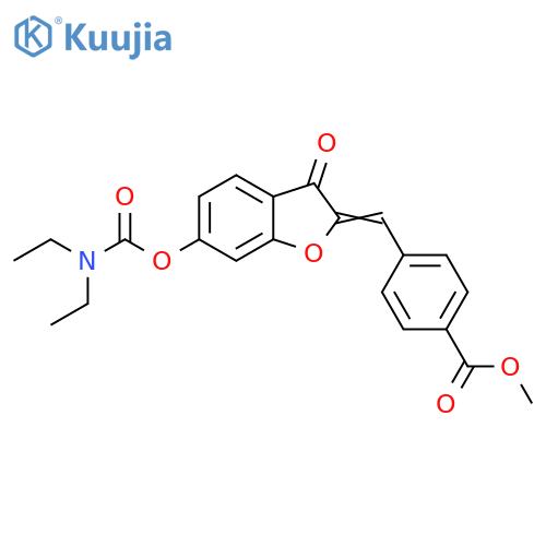 methyl 4-{(2Z)-6-(diethylcarbamoyl)oxy-3-oxo-2,3-dihydro-1-benzofuran-2-ylidenemethyl}benzoate structure