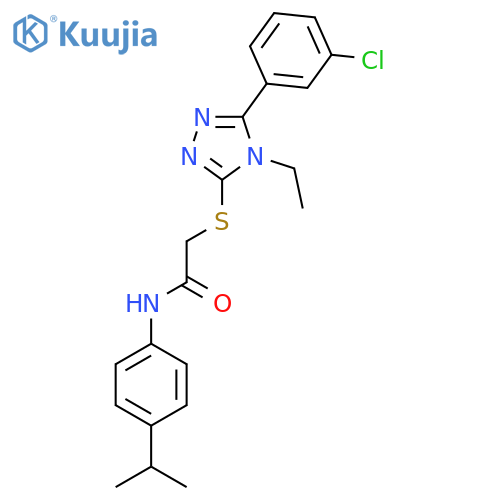 2-{[5-(3-chlorophenyl)-4-ethyl-4H-1,2,4-triazol-3-yl]sulfanyl}-N-[4-(propan-2-yl)phenyl]acetamide structure