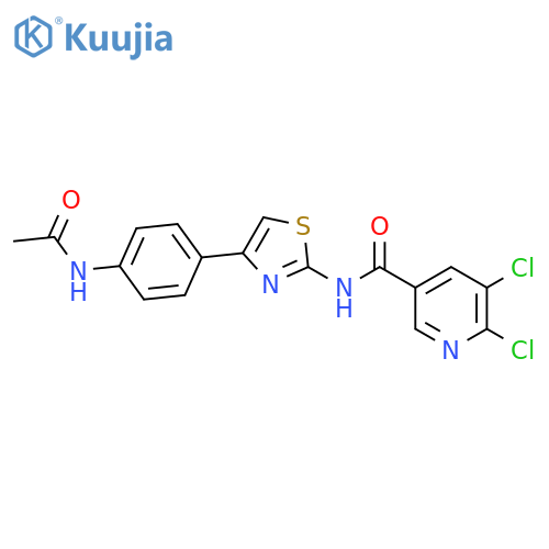 N-[4-[4-(Acetylamino)phenyl]-2-thiazolyl]-5,6-dichloro-3-pyridinecarboxamide structure