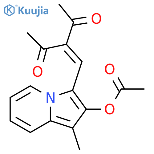 2,4-Pentanedione, 3-[[2-(acetyloxy)-1-methyl-3-indolizinyl]methylene]- structure