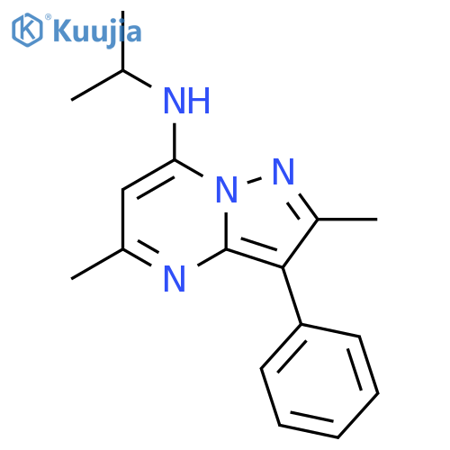 2,5-dimethyl-3-phenyl-N-(propan-2-yl)pyrazolo1,5-apyrimidin-7-amine structure