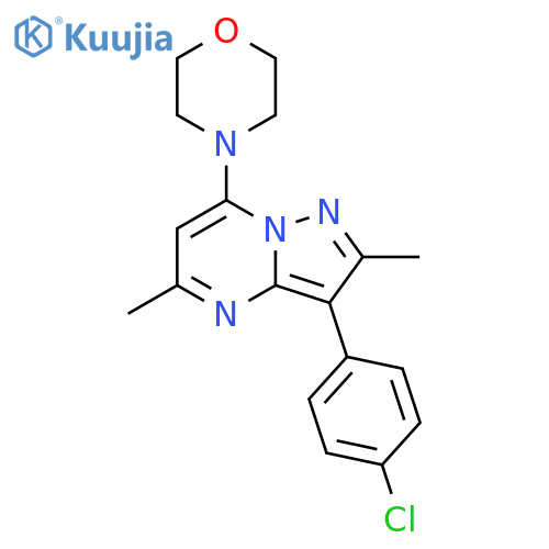 4-[3-(4-chlorophenyl)-2,5-dimethylpyrazolo[1,5-a]pyrimidin-7-yl]morpholine structure