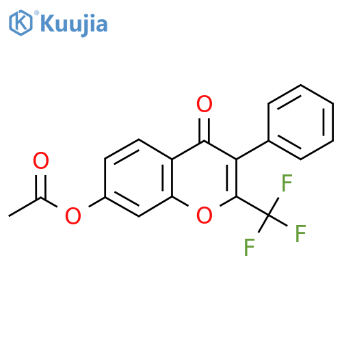 4-oxo-3-phenyl-2-(trifluoromethyl)-4H-chromen-7-yl acetate structure