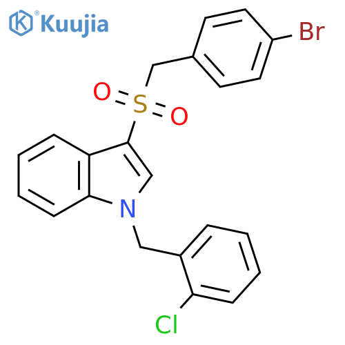 3-(4-bromophenyl)methanesulfonyl-1-(2-chlorophenyl)methyl-1H-indole structure