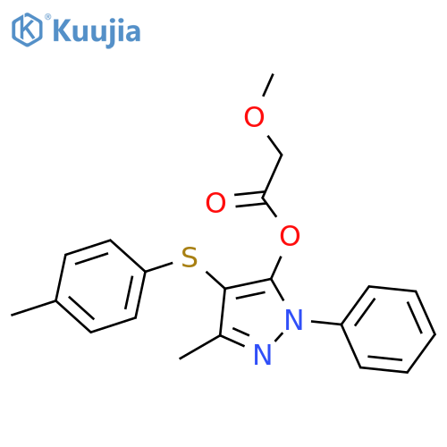 3-methyl-4-(4-methylphenyl)sulfanyl-1-phenyl-1H-pyrazol-5-yl 2-methoxyacetate structure
