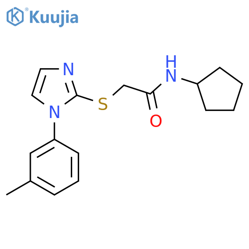 N-cyclopentyl-2-{1-(3-methylphenyl)-1H-imidazol-2-ylsulfanyl}acetamide structure