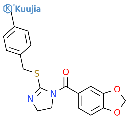 1-(2H-1,3-benzodioxole-5-carbonyl)-2-{(4-methylphenyl)methylsulfanyl}-4,5-dihydro-1H-imidazole structure