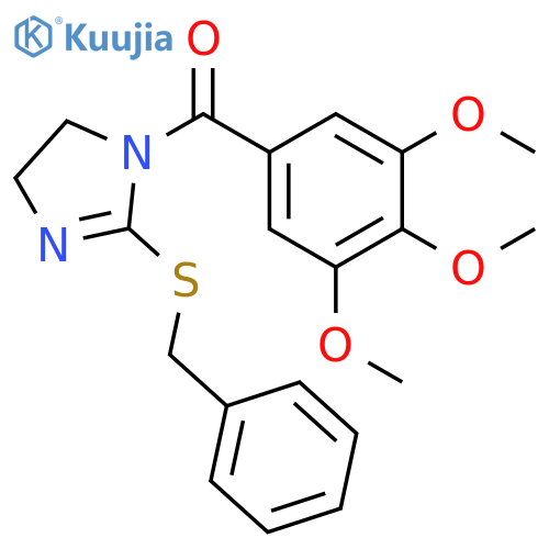 2-(benzylsulfanyl)-1-(3,4,5-trimethoxybenzoyl)-4,5-dihydro-1H-imidazole structure