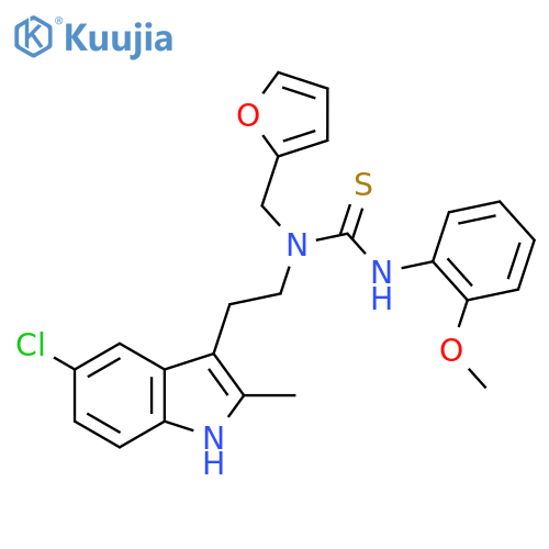 3-2-(5-chloro-2-methyl-1H-indol-3-yl)ethyl-3-(furan-2-yl)methyl-1-(2-methoxyphenyl)thiourea structure