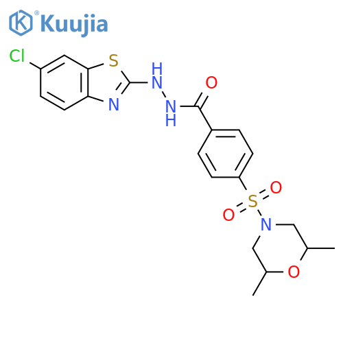 N'-(6-chloro-1,3-benzothiazol-2-yl)-4-(2,6-dimethylmorpholin-4-yl)sulfonylbenzohydrazide structure