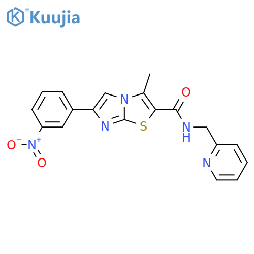 3-methyl-6-(3-nitrophenyl)-N-(pyridin-2-yl)methylimidazo2,1-b1,3thiazole-2-carboxamide structure