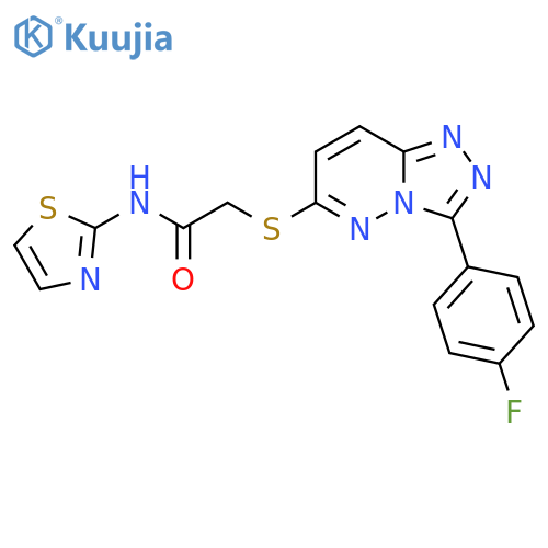 2-{3-(4-fluorophenyl)-1,2,4triazolo4,3-bpyridazin-6-ylsulfanyl}-N-(1,3-thiazol-2-yl)acetamide structure