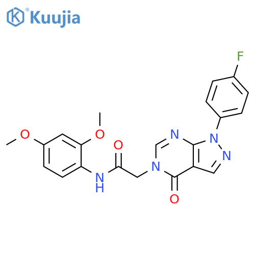 N-(2,4-dimethoxyphenyl)-2-1-(4-fluorophenyl)-4-oxo-1H,4H,5H-pyrazolo3,4-dpyrimidin-5-ylacetamide structure