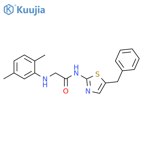 N-(5-benzyl-1,3-thiazol-2-yl)-2-(2,5-dimethylphenyl)aminoacetamide structure