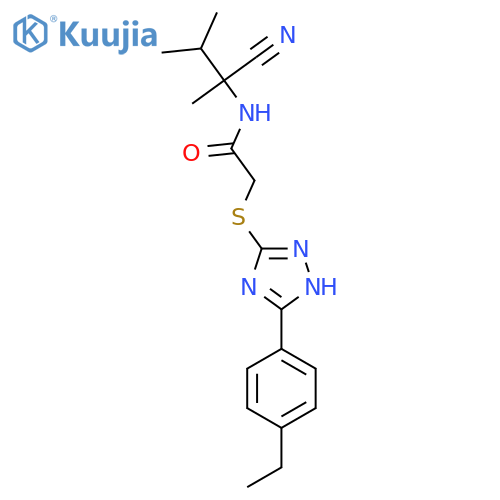 N-(1-cyano-1,2-dimethylpropyl)-2-{[5-(4-ethylphenyl)-4H-1,2,4-triazol-3-yl]sulfanyl}acetamide structure