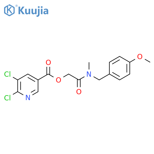 [2-[(4-Methoxyphenyl)methyl-methylamino]-2-oxoethyl] 5,6-dichloropyridine-3-carboxylate structure