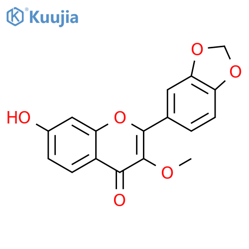 2-Benzo[1,3]dioxol-5-yl-7-hydroxy-3-methoxy-chromen-4-on structure