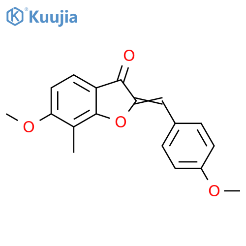 (2Z)-6-methoxy-2-[(4-methoxyphenyl)methylidene]-7-methyl-1-benzofuran-3-one structure