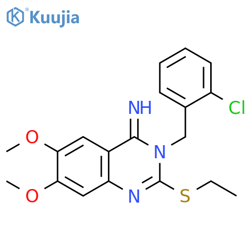 3-[(2-Chlorophenyl)methyl]-2-(ethylsulfanyl)-6,7-dimethoxy-3,4-dihydroquinazolin-4-imine structure