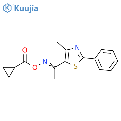 (E)-[1-(4-methyl-2-phenyl-1,3-thiazol-5-yl)ethylidene]amino cyclopropanecarboxylate structure