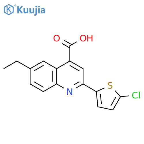 2-(5-Chlorothien-2-yl)-6-ethylquinoline-4-carboxylic acid structure