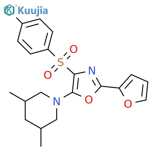 1-4-(4-chlorobenzenesulfonyl)-2-(furan-2-yl)-1,3-oxazol-5-yl-3,5-dimethylpiperidine structure