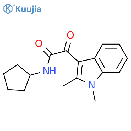 N-cyclopentyl-2-(1,2-dimethyl-1H-indol-3-yl)-2-oxoacetamide structure
