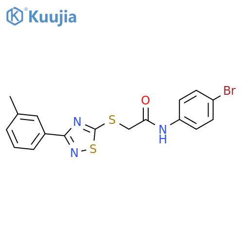 N-(4-bromophenyl)-2-{3-(3-methylphenyl)-1,2,4-thiadiazol-5-ylsulfanyl}acetamide structure