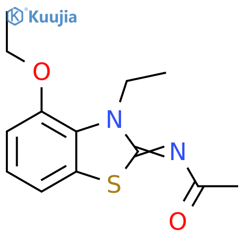 N-(2E)-4-ethoxy-3-ethyl-2,3-dihydro-1,3-benzothiazol-2-ylideneacetamide structure