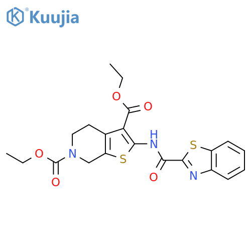 3,6-diethyl 2-(1,3-benzothiazole-2-amido)-4H,5H,6H,7H-thieno2,3-cpyridine-3,6-dicarboxylate structure