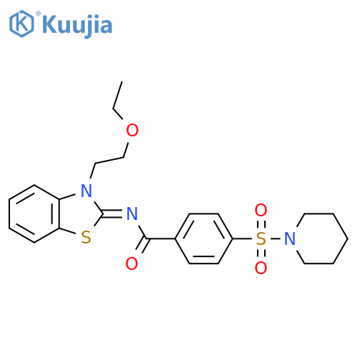 N-(2Z)-3-(2-ethoxyethyl)-2,3-dihydro-1,3-benzothiazol-2-ylidene-4-(piperidine-1-sulfonyl)benzamide structure