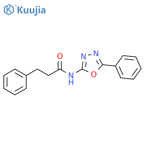 3-phenyl-N-(5-phenyl-1,3,4-oxadiazol-2-yl)propanamide structure