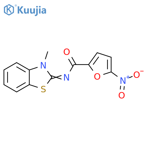 N-(3-methyl-2,3-dihydro-1,3-benzothiazol-2-ylidene)-5-nitrofuran-2-carboxamide structure