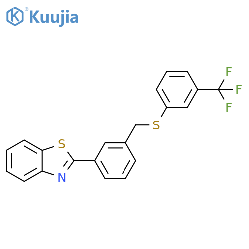 2-[3-({[3-(trifluoromethyl)phenyl]sulfanyl}methyl)phenyl]-1,3-benzothiazole structure