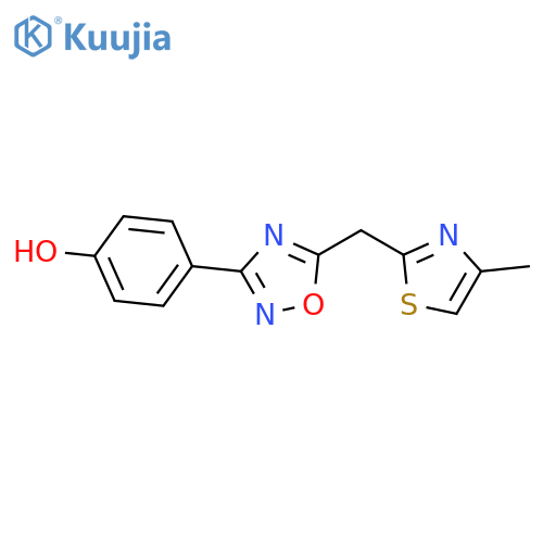 4-{5-(4-methyl-1,3-thiazol-2-yl)methyl-1,2,4-oxadiazol-3-yl}phenol structure